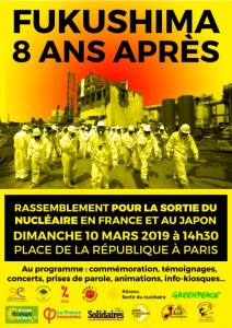 fukushima 8ans après rassemblemt Paris 10mars2019